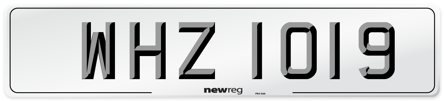 WHZ 1019 Number Plate from New Reg